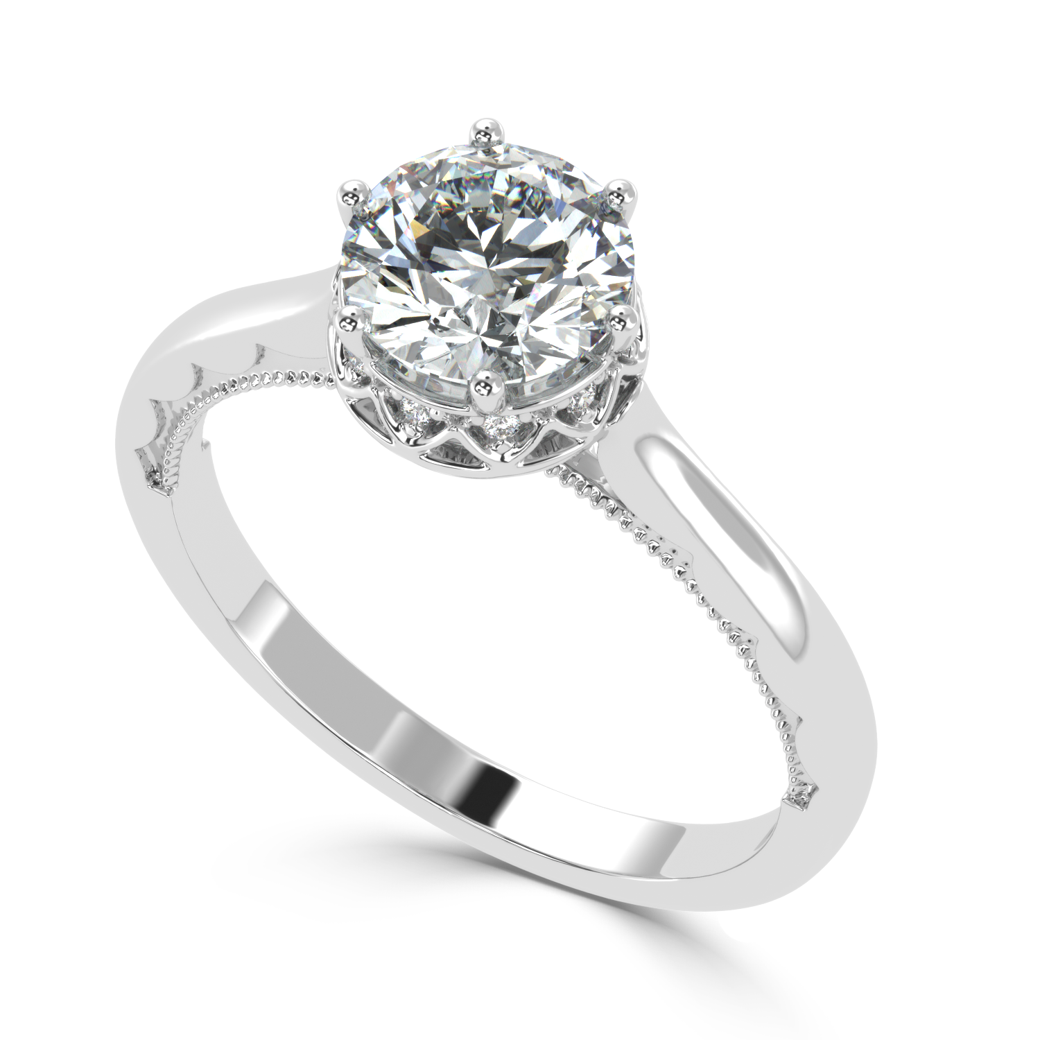 0.88 Carat G Color VS1 Clarity Diamond Studded Natural Diamond Ring.